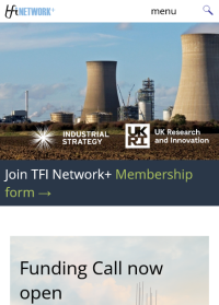 Screenshot of the mobile version of the TFI Network website.